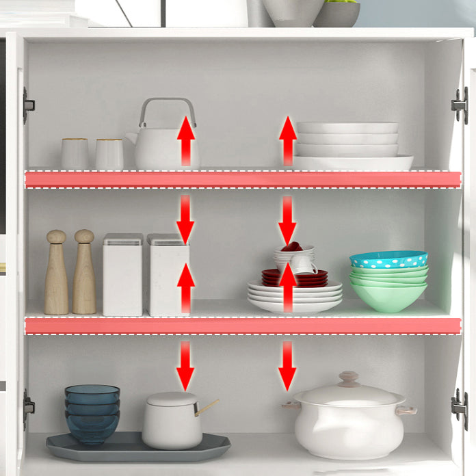 Engineered Wood Glam Buffet Stand Glass Doors Adjustable Shelving Sideboard Cabinet Clearhalo 'buffet_sideboard' 'Buffets & Sideboards' 'Furniture' 'furniture_buffet_sideboard' 'Kitchen & Dining Furniture' 4948891
