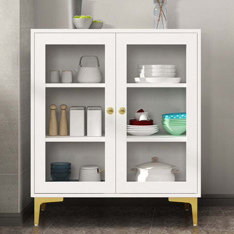 Engineered Wood Glam Buffet Stand Glass Doors Adjustable Shelving Sideboard Cabinet Clearhalo 'buffet_sideboard' 'Buffets & Sideboards' 'Furniture' 'furniture_buffet_sideboard' 'Kitchen & Dining Furniture' 4948896