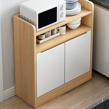 Modern Living Room Buffet/Console Open Storage Cabinets Sideboard Table Natural Wood White 24"L x 12"W x 31"H Clearhalo 'buffet_sideboard' 'Buffets & Sideboards' 'Furniture' 'furniture_buffet_sideboard' 'Kitchen & Dining Furniture' 4948905