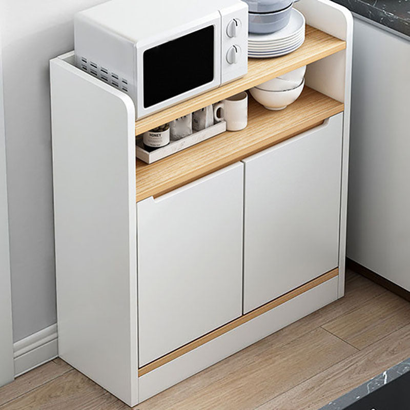 Modern Living Room Buffet/Console Open Storage Cabinets Sideboard Table White-Wood 24"L x 12"W x 31"H Clearhalo 'buffet_sideboard' 'Buffets & Sideboards' 'Furniture' 'furniture_buffet_sideboard' 'Kitchen & Dining Furniture' 4948908