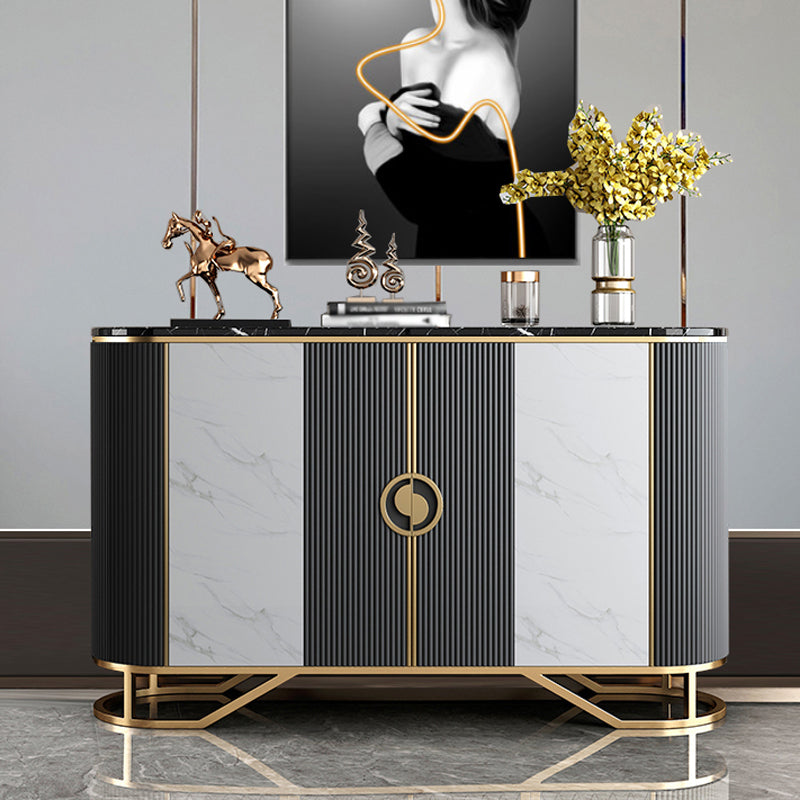 Glam Style Dining Server Stone Top 36-inch Height Buffet Server for Kitchen Clearhalo 'buffet_sideboard' 'Buffets & Sideboards' 'Furniture' 'furniture_buffet_sideboard' 'Kitchen & Dining Furniture' 4948952