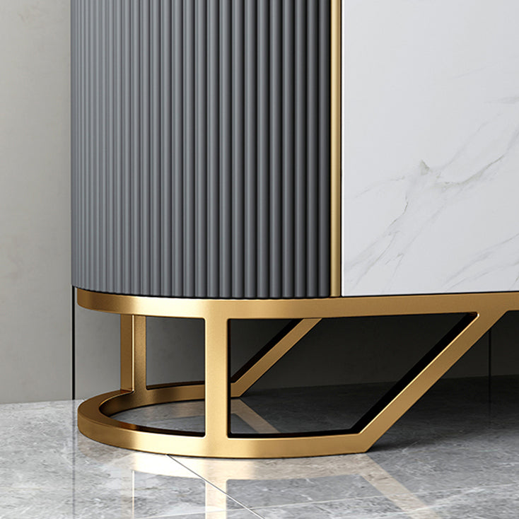 Glam Style Dining Server Stone Top 36-inch Height Buffet Server for Kitchen Clearhalo 'buffet_sideboard' 'Buffets & Sideboards' 'Furniture' 'furniture_buffet_sideboard' 'Kitchen & Dining Furniture' 4948956