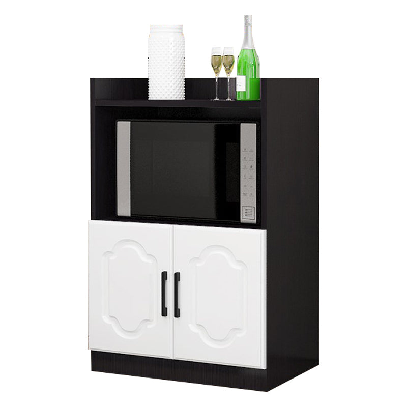 Glass Door Wood Sideboard Modern Credenza with Storage for Kitchen Black White 24"L x 16"W x 35"H Clearhalo 'buffet_sideboard' 'Buffets & Sideboards' 'Furniture' 'furniture_buffet_sideboard' 'Kitchen & Dining Furniture' 4948975