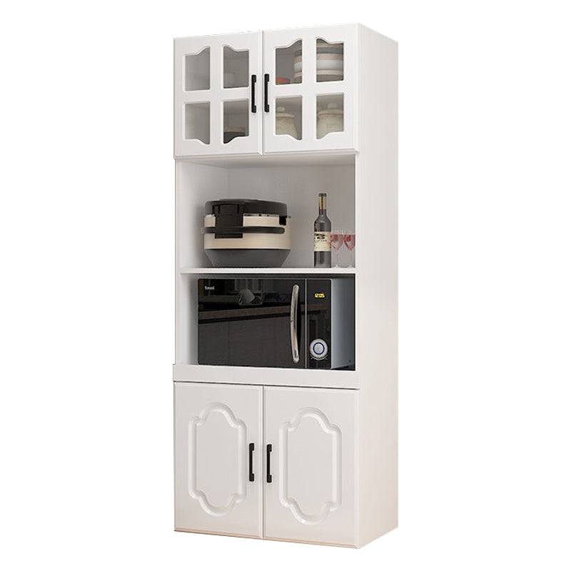 Glass Door Wood Sideboard Modern Credenza with Storage for Kitchen White 24"L x 16"W x 71"H Clearhalo 'buffet_sideboard' 'Buffets & Sideboards' 'Furniture' 'furniture_buffet_sideboard' 'Kitchen & Dining Furniture' 4948989