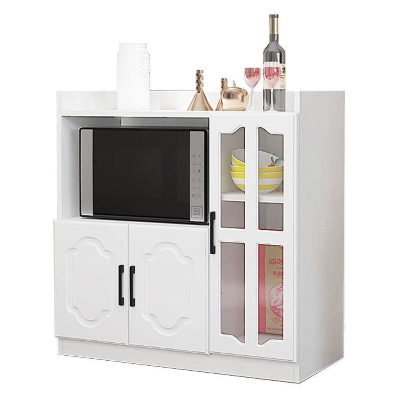 Glass Door Wood Sideboard Modern Credenza with Storage for Kitchen White 35"L x 16"W x 35"H Clearhalo 'buffet_sideboard' 'Buffets & Sideboards' 'Furniture' 'furniture_buffet_sideboard' 'Kitchen & Dining Furniture' 4948990