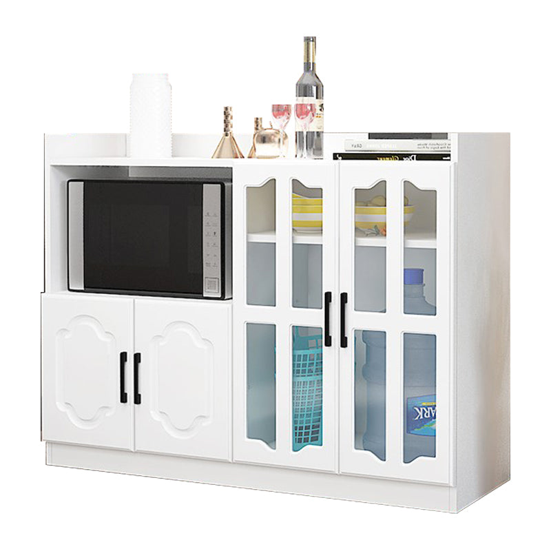 Glass Door Wood Sideboard Modern Credenza with Storage for Kitchen White 47"L x 16"W x 35"H Clearhalo 'buffet_sideboard' 'Buffets & Sideboards' 'Furniture' 'furniture_buffet_sideboard' 'Kitchen & Dining Furniture' 4948992