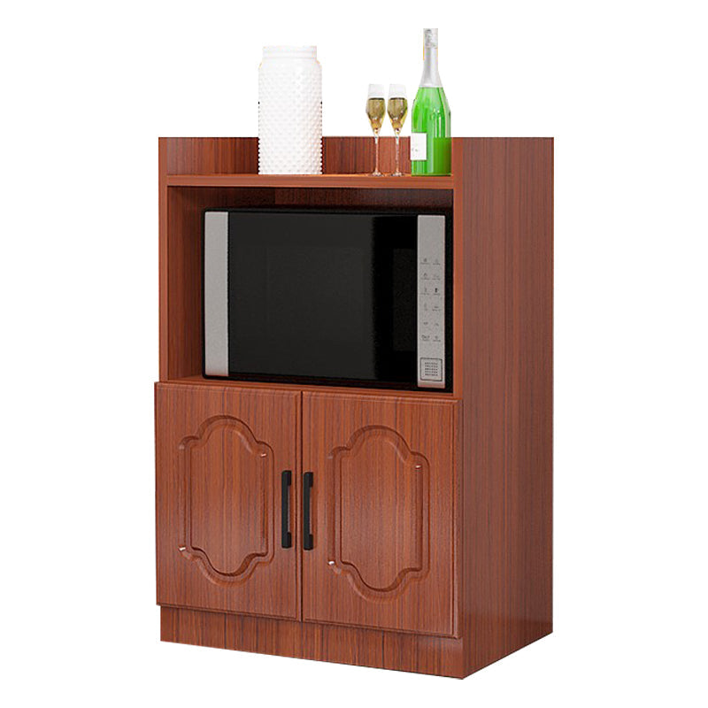 Glass Door Wood Sideboard Modern Credenza with Storage for Kitchen Red Brown 24"L x 16"W x 35"H Clearhalo 'buffet_sideboard' 'Buffets & Sideboards' 'Furniture' 'furniture_buffet_sideboard' 'Kitchen & Dining Furniture' 4948993