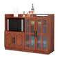 Glass Door Wood Sideboard Modern Credenza with Storage for Kitchen Red Brown 47"L x 16"W x 35"H Clearhalo 'buffet_sideboard' 'Buffets & Sideboards' 'Furniture' 'furniture_buffet_sideboard' 'Kitchen & Dining Furniture' 4948996