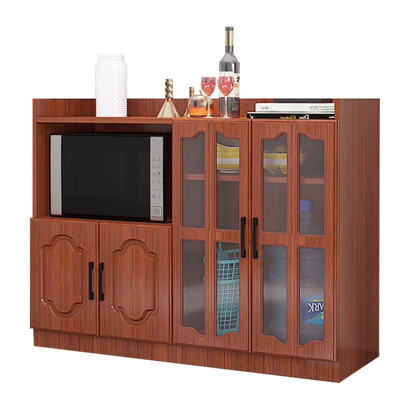 Glass Door Wood Sideboard Modern Credenza with Storage for Kitchen Red Brown 47"L x 16"W x 35"H Clearhalo 'buffet_sideboard' 'Buffets & Sideboards' 'Furniture' 'furniture_buffet_sideboard' 'Kitchen & Dining Furniture' 4948996