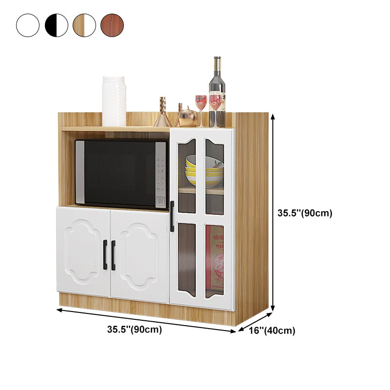 Glass Door Wood Sideboard Modern Credenza with Storage for Kitchen Clearhalo 'buffet_sideboard' 'Buffets & Sideboards' 'Furniture' 'furniture_buffet_sideboard' 'Kitchen & Dining Furniture' 4948999