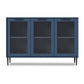Glass Door Wood Sideboard Modern Server Cabinet with Storage for Living Room Blue 47"L x 12"W x 31"H Clearhalo 'buffet_sideboard' 'Buffets & Sideboards' 'Furniture' 'furniture_buffet_sideboard' 'Kitchen & Dining Furniture' 4949030