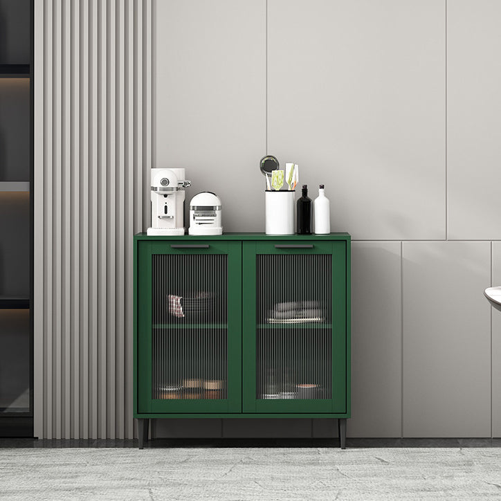 Glass Door Wood Sideboard Modern Server Cabinet with Storage for Living Room Green 31"L x 12"W x 31"H Clearhalo 'buffet_sideboard' 'Buffets & Sideboards' 'Furniture' 'furniture_buffet_sideboard' 'Kitchen & Dining Furniture' 4949033