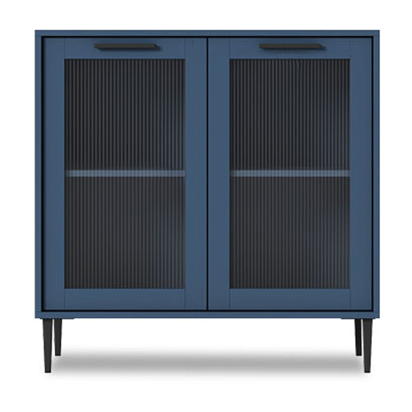 Glass Door Wood Sideboard Modern Server Cabinet with Storage for Living Room Blue 31"L x 12"W x 31"H Clearhalo 'buffet_sideboard' 'Buffets & Sideboards' 'Furniture' 'furniture_buffet_sideboard' 'Kitchen & Dining Furniture' 4949034