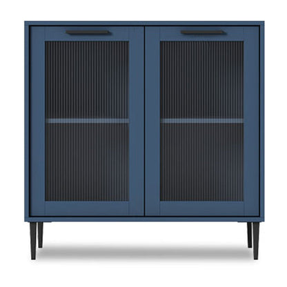 Glass Door Wood Sideboard Modern Server Cabinet with Storage for Living Room Blue 31"L x 12"W x 31"H Clearhalo 'buffet_sideboard' 'Buffets & Sideboards' 'Furniture' 'furniture_buffet_sideboard' 'Kitchen & Dining Furniture' 4949034