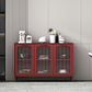 Glass Door Wood Sideboard Modern Server Cabinet with Storage for Living Room Burgundy 47"L x 12"W x 31"H Clearhalo 'buffet_sideboard' 'Buffets & Sideboards' 'Furniture' 'furniture_buffet_sideboard' 'Kitchen & Dining Furniture' 4949039
