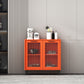 Glass Door Wood Sideboard Modern Server Cabinet with Storage for Living Room Orange 31"L x 12"W x 31"H Clearhalo 'buffet_sideboard' 'Buffets & Sideboards' 'Furniture' 'furniture_buffet_sideboard' 'Kitchen & Dining Furniture' 4949043