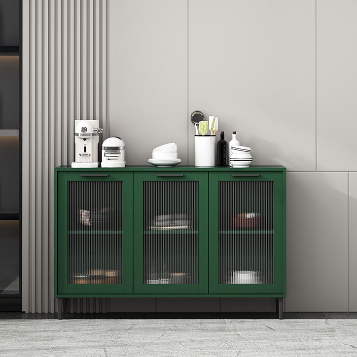 Glass Door Wood Sideboard Modern Server Cabinet with Storage for Living Room Green 47"L x 12"W x 31"H Clearhalo 'buffet_sideboard' 'Buffets & Sideboards' 'Furniture' 'furniture_buffet_sideboard' 'Kitchen & Dining Furniture' 4949044