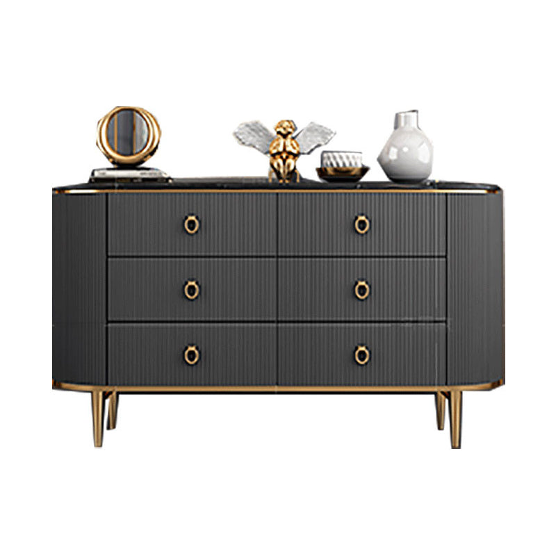Glam Style Buffet Sideboard with Engineered Wood Drawers and Storage for Dining Room Grey Clearhalo 'buffet_sideboard' 'Buffets & Sideboards' 'Furniture' 'furniture_buffet_sideboard' 'Kitchen & Dining Furniture' 4949048