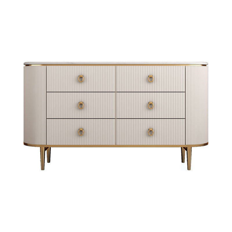 Glam Style Buffet Sideboard with Engineered Wood Drawers and Storage for Dining Room White Clearhalo 'buffet_sideboard' 'Buffets & Sideboards' 'Furniture' 'furniture_buffet_sideboard' 'Kitchen & Dining Furniture' 4949049