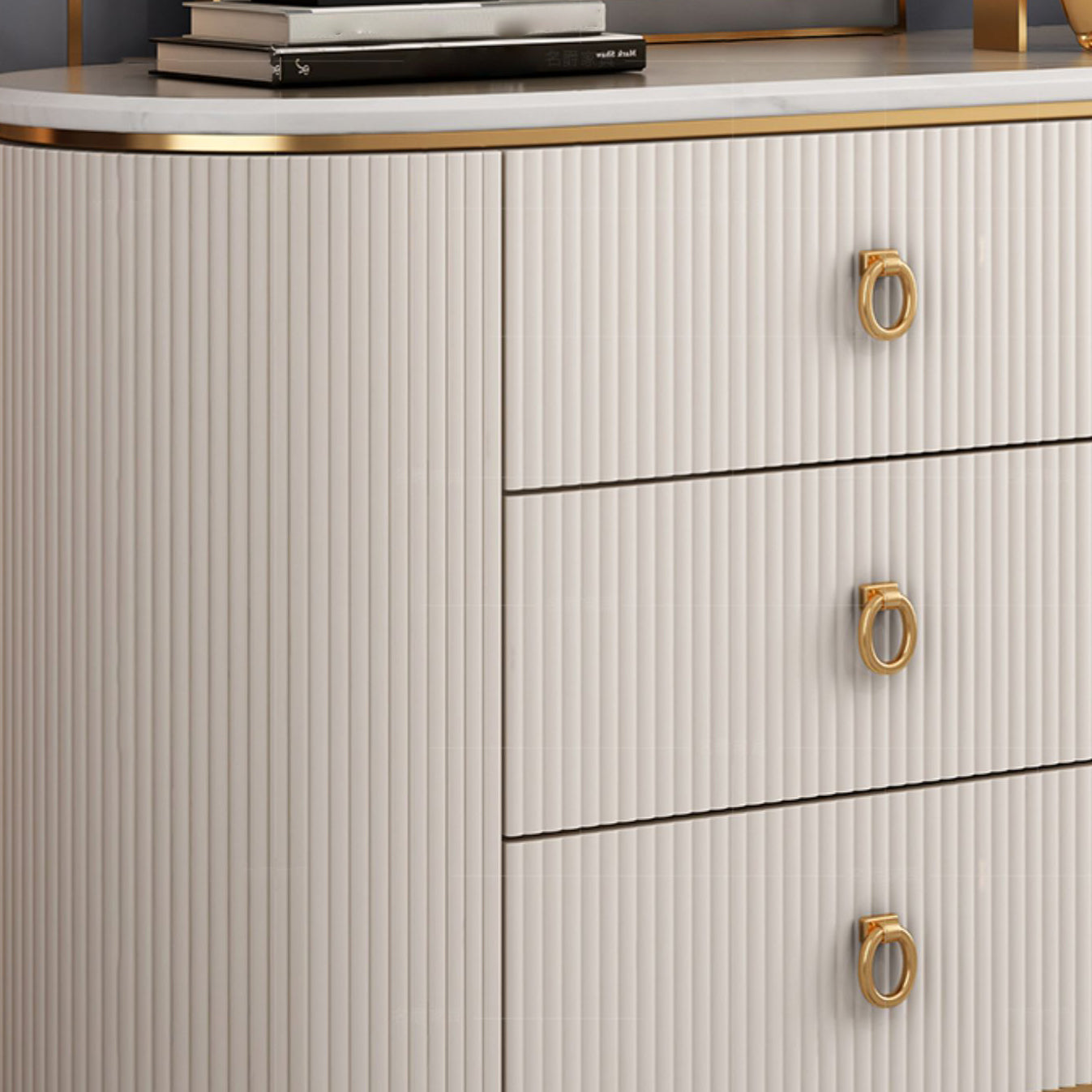 Glam Style Buffet Sideboard with Engineered Wood Drawers and Storage for Dining Room Clearhalo 'buffet_sideboard' 'Buffets & Sideboards' 'Furniture' 'furniture_buffet_sideboard' 'Kitchen & Dining Furniture' 4949050