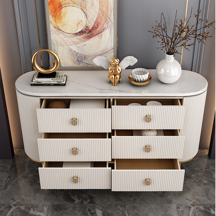 Glam Style Buffet Sideboard with Engineered Wood Drawers and Storage for Dining Room Clearhalo 'buffet_sideboard' 'Buffets & Sideboards' 'Furniture' 'furniture_buffet_sideboard' 'Kitchen & Dining Furniture' 4949051