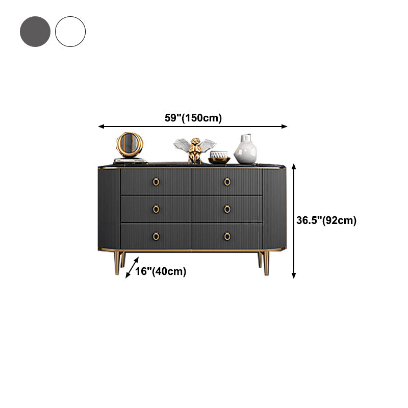 Glam Style Buffet Sideboard with Engineered Wood Drawers and Storage for Dining Room Clearhalo 'buffet_sideboard' 'Buffets & Sideboards' 'Furniture' 'furniture_buffet_sideboard' 'Kitchen & Dining Furniture' 4949059
