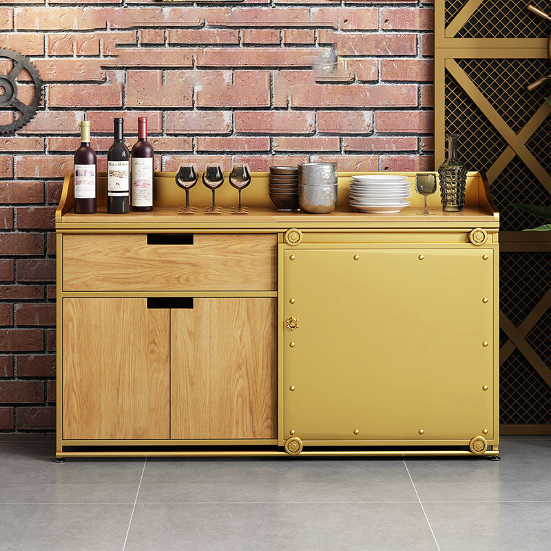 36'' Height Sideboard Table Glam Style Wood Top Cupboard for Living Room Clearhalo 'buffet_sideboard' 'Buffets & Sideboards' 'furn' 'furn_buffet_sideboard' 'Furniture' 'furniture_buffet_sideboard' 'Kitchen & Dining Furniture' 4949060