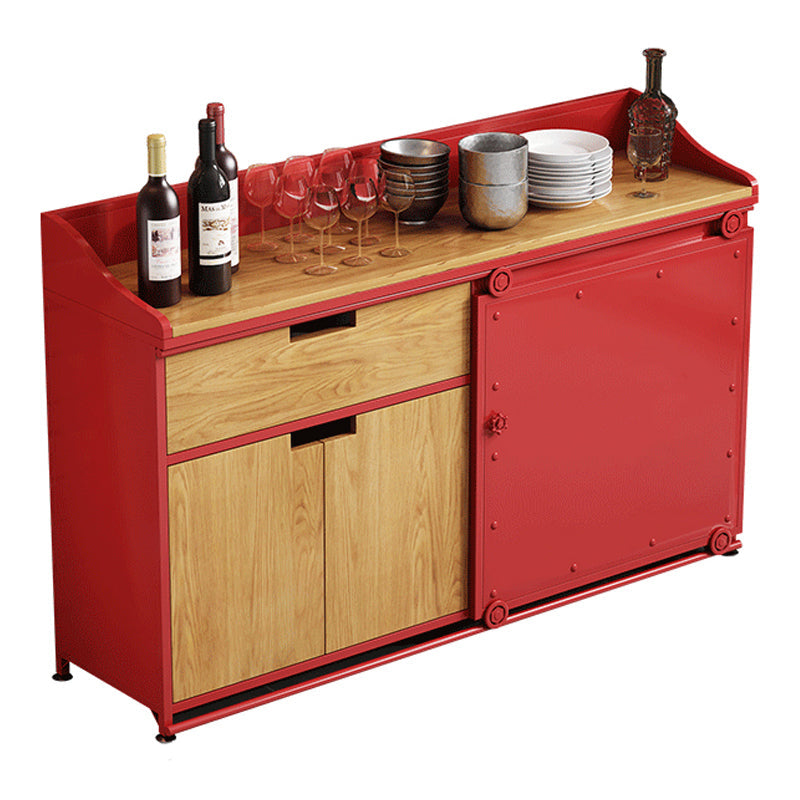 36'' Height Sideboard Table Glam Style Wood Top Cupboard for Living Room Red Clearhalo 'buffet_sideboard' 'Buffets & Sideboards' 'furn' 'furn_buffet_sideboard' 'Furniture' 'furniture_buffet_sideboard' 'Kitchen & Dining Furniture' 4949061