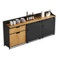 36'' Height Sideboard Table Glam Style Wood Top Cupboard for Living Room Black Clearhalo 'buffet_sideboard' 'Buffets & Sideboards' 'furn' 'furn_buffet_sideboard' 'Furniture' 'furniture_buffet_sideboard' 'Kitchen & Dining Furniture' 4949066