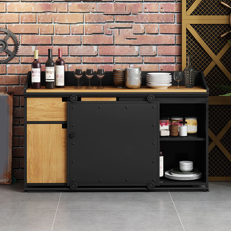 36'' Height Sideboard Table Glam Style Wood Top Cupboard for Living Room Clearhalo 'buffet_sideboard' 'Buffets & Sideboards' 'furn' 'furn_buffet_sideboard' 'Furniture' 'furniture_buffet_sideboard' 'Kitchen & Dining Furniture' 4949067