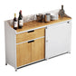 36'' Height Sideboard Table Glam Style Wood Top Cupboard for Living Room White Clearhalo 'buffet_sideboard' 'Buffets & Sideboards' 'furn' 'furn_buffet_sideboard' 'Furniture' 'furniture_buffet_sideboard' 'Kitchen & Dining Furniture' 4949068