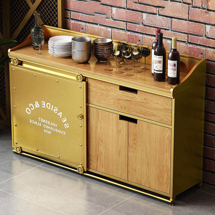 36'' Height Sideboard Table Glam Style Wood Top Cupboard for Living Room Clearhalo 'buffet_sideboard' 'Buffets & Sideboards' 'furn' 'furn_buffet_sideboard' 'Furniture' 'furniture_buffet_sideboard' 'Kitchen & Dining Furniture' 4949078