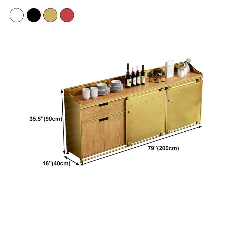 36'' Height Sideboard Table Glam Style Wood Top Cupboard for Living Room Clearhalo 'buffet_sideboard' 'Buffets & Sideboards' 'furn' 'furn_buffet_sideboard' 'Furniture' 'furniture_buffet_sideboard' 'Kitchen & Dining Furniture' 4949081