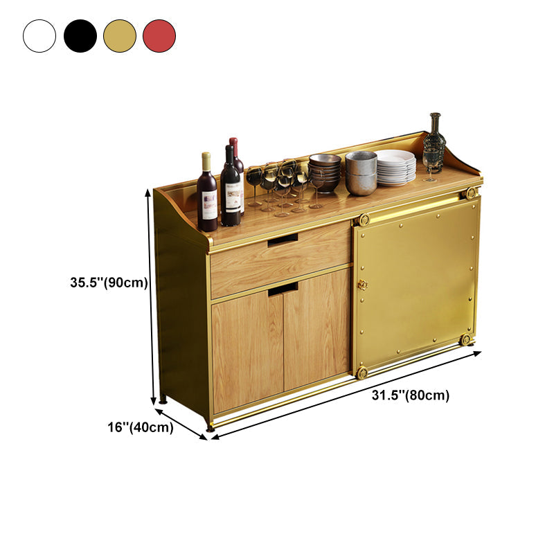 36'' Height Sideboard Table Glam Style Wood Top Cupboard for Living Room Clearhalo 'buffet_sideboard' 'Buffets & Sideboards' 'furn' 'furn_buffet_sideboard' 'Furniture' 'furniture_buffet_sideboard' 'Kitchen & Dining Furniture' 4949086