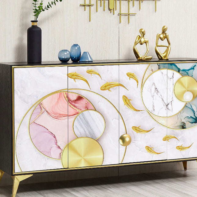 Cabinets Living Room Buffet Stand Wood Adjustable Shelving Buffet Table Clearhalo 'buffet_sideboard' 'Buffets & Sideboards' 'furn' 'furn_buffet_sideboard' 'Furniture' 'furniture_buffet_sideboard' 'Kitchen & Dining Furniture' 4949097