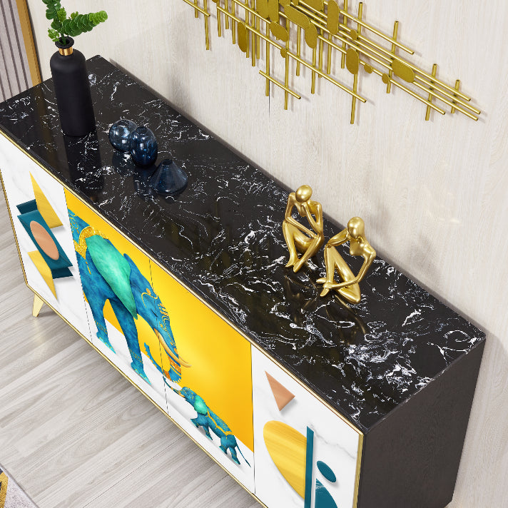 Cabinets Living Room Buffet Stand Wood Adjustable Shelving Buffet Table Clearhalo 'buffet_sideboard' 'Buffets & Sideboards' 'furn' 'furn_buffet_sideboard' 'Furniture' 'furniture_buffet_sideboard' 'Kitchen & Dining Furniture' 4949098