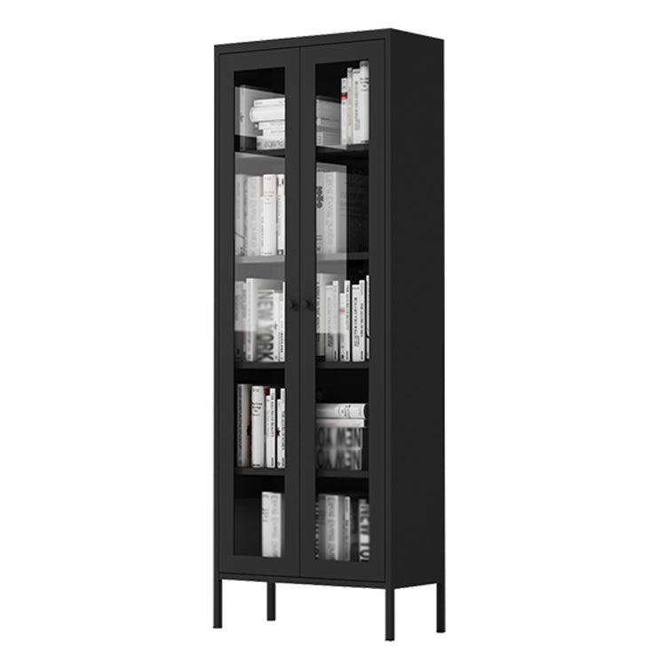 Modern Kitchen Server 71" Height Glass Door Dining Server for Living Room 26"L x 12"W x 71"H Black Clearhalo 'buffet_sideboard' 'Buffets & Sideboards' 'furn' 'furn_buffet_sideboard' 'Furniture' 'furniture_buffet_sideboard' 'Kitchen & Dining Furniture' 4949110