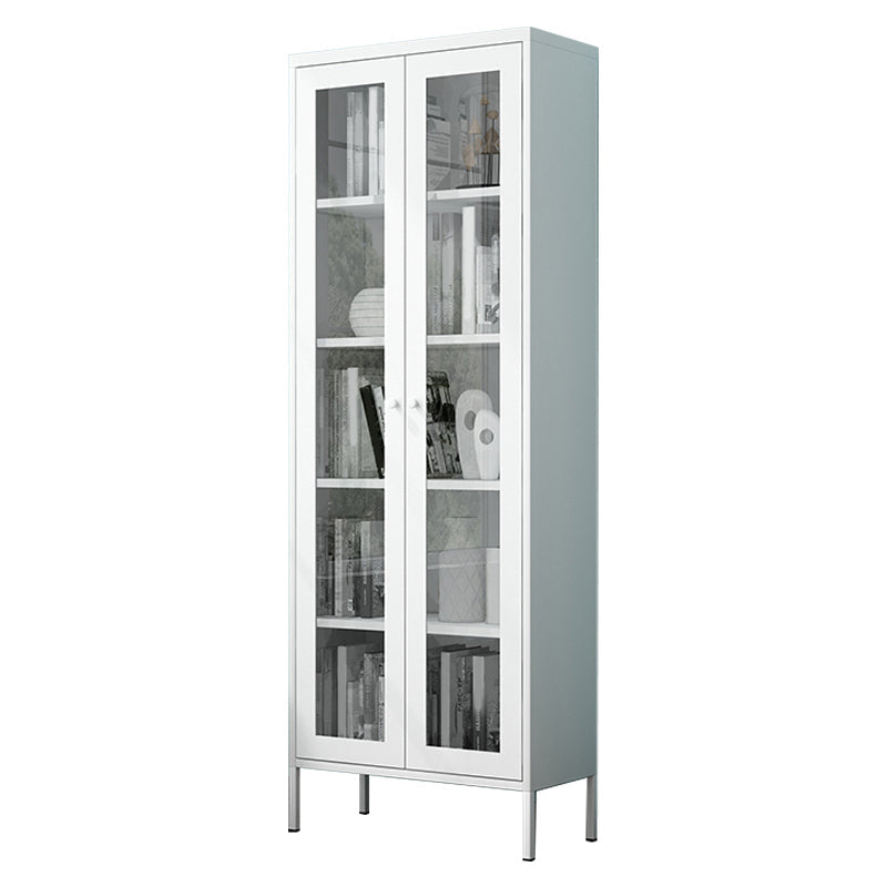 Modern Kitchen Server 71" Height Glass Door Dining Server for Living Room 26"L x 12"W x 71"H White Clearhalo 'buffet_sideboard' 'Buffets & Sideboards' 'furn' 'furn_buffet_sideboard' 'Furniture' 'furniture_buffet_sideboard' 'Kitchen & Dining Furniture' 4949115