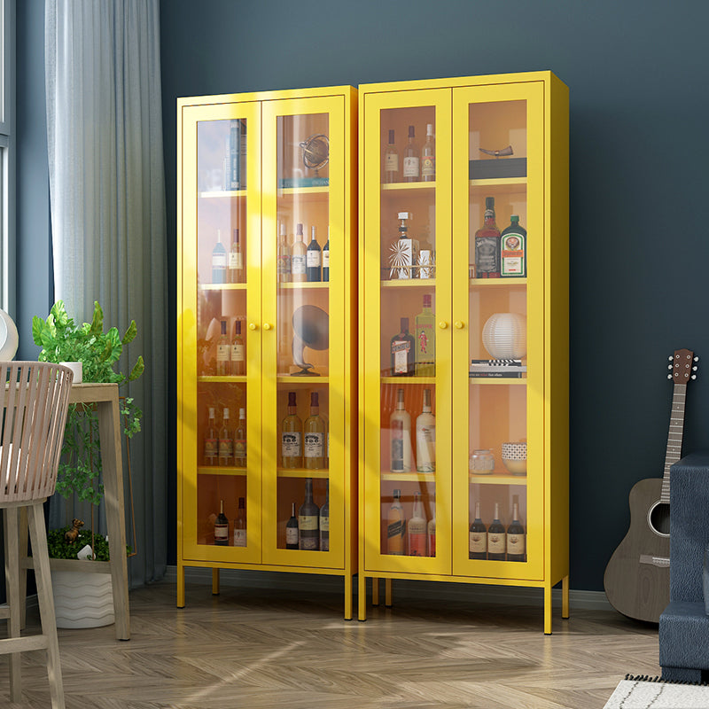 Modern Kitchen Server 71" Height Glass Door Dining Server for Living Room Clearhalo 'buffet_sideboard' 'Buffets & Sideboards' 'furn' 'furn_buffet_sideboard' 'Furniture' 'furniture_buffet_sideboard' 'Kitchen & Dining Furniture' 4949116