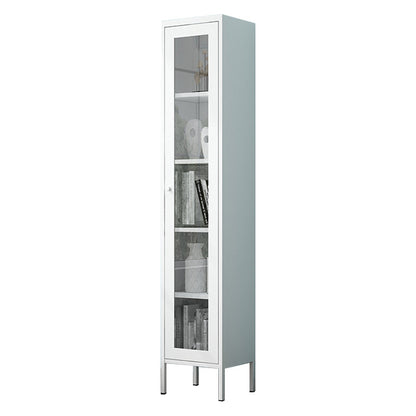 Modern Kitchen Server 71" Height Glass Door Dining Server for Living Room 14"L x 12"W x 71"H White Clearhalo 'buffet_sideboard' 'Buffets & Sideboards' 'furn' 'furn_buffet_sideboard' 'Furniture' 'furniture_buffet_sideboard' 'Kitchen & Dining Furniture' 4949123