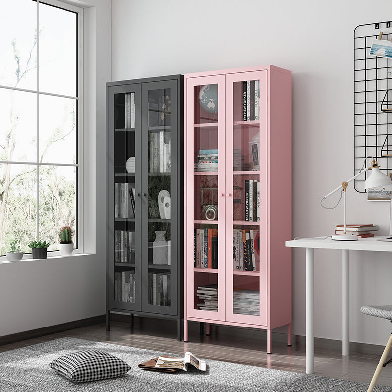 Modern Kitchen Server 71" Height Glass Door Dining Server for Living Room Clearhalo 'buffet_sideboard' 'Buffets & Sideboards' 'furn' 'furn_buffet_sideboard' 'Furniture' 'furniture_buffet_sideboard' 'Kitchen & Dining Furniture' 4949126