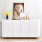 Glam Cabinets Dining Buffet Living Room Birch Solid Wood Buffet Sideboard 63"L x 16"W x 39"H White Clearhalo 'buffet_sideboard' 'Buffets & Sideboards' 'furn' 'furn_buffet_sideboard' 'Furniture' 'furniture_buffet_sideboard' 'Kitchen & Dining Furniture' 4949144