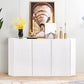 Glam Cabinets Dining Buffet Living Room Birch Solid Wood Buffet Sideboard 47"L x 16"W x 35"H White Clearhalo 'buffet_sideboard' 'Buffets & Sideboards' 'furn' 'furn_buffet_sideboard' 'Furniture' 'furniture_buffet_sideboard' 'Kitchen & Dining Furniture' 4949152