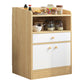 Wood Kitchen Sideboard Cabinet Modern Credenza with Drawer and Storage 20"L x 12"W x 31"H White-Wood Clearhalo 'buffet_sideboard' 'Buffets & Sideboards' 'furn' 'furn_buffet_sideboard' 'Furniture' 'furniture_buffet_sideboard' 'Kitchen & Dining Furniture' 4949161