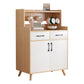 Wood Kitchen Sideboard Cabinet Modern Credenza with Drawer and Storage 28"L x 16"W x 46"H White-Wood Clearhalo 'buffet_sideboard' 'Buffets & Sideboards' 'furn' 'furn_buffet_sideboard' 'Furniture' 'furniture_buffet_sideboard' 'Kitchen & Dining Furniture' 4949167