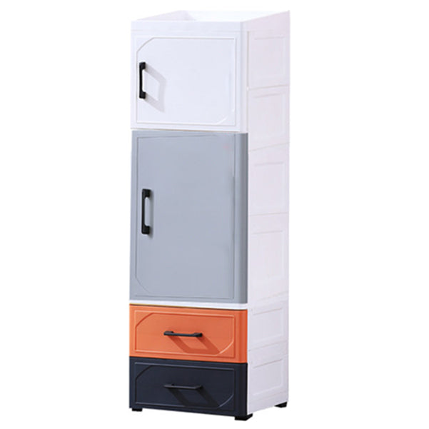 Modern Kitchen Sideboard with Acrylic Drawers Cabinets and Storage 14"L x 14"W x 46"H Multi-Color Clearhalo 'buffet_sideboard' 'Buffets & Sideboards' 'furn' 'furn_buffet_sideboard' 'Furniture' 'furniture_buffet_sideboard' 'Kitchen & Dining Furniture' 4949187