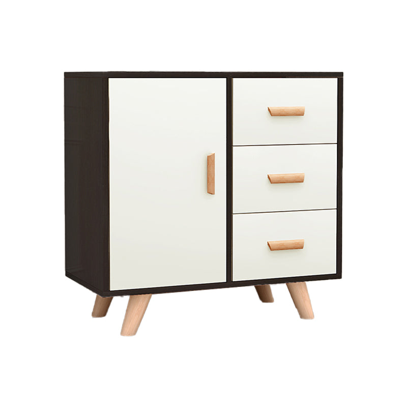 Modern Style Sideboard with Wooden Drawers and Storage Side Board for Dining Room 31"L x 14"W x 31"H Black White Clearhalo 'buffet_sideboard' 'Buffets & Sideboards' 'furn' 'furn_buffet_sideboard' 'Furniture' 'furniture_buffet_sideboard' 'Kitchen & Dining Furniture' 4949229