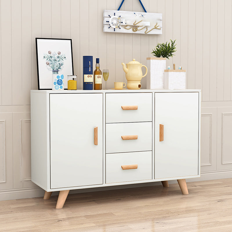 Modern Style Sideboard with Wooden Drawers and Storage Side Board for Dining Room 47"L x 14"W x 31"H Off-White Clearhalo 'buffet_sideboard' 'Buffets & Sideboards' 'furn' 'furn_buffet_sideboard' 'Furniture' 'furniture_buffet_sideboard' 'Kitchen & Dining Furniture' 4949230