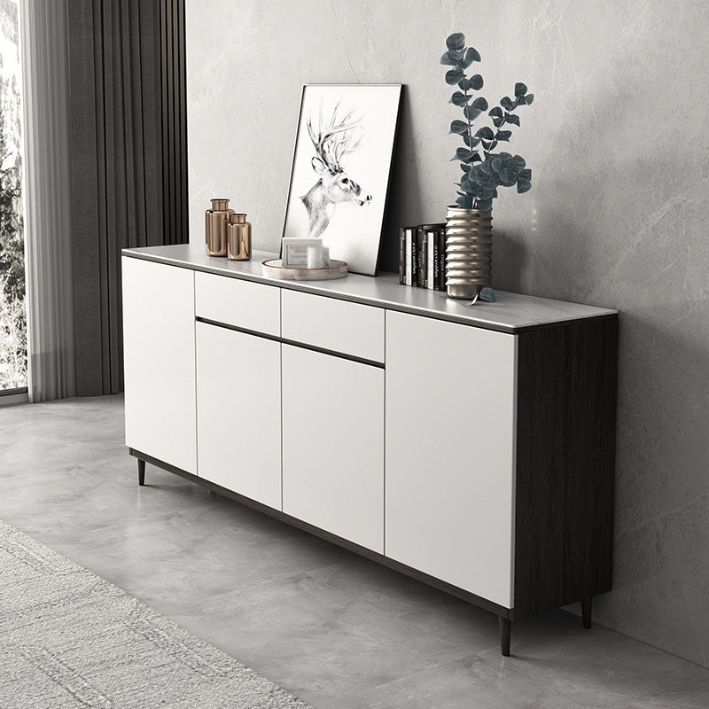 2 Drawers Wood Doors Sideboard Modern 33.5" High Side Board for Kitchen Clearhalo 'buffet_sideboard' 'Buffets & Sideboards' 'Furniture' 'furniture_buffet_sideboard' 'Kitchen & Dining Furniture' 4949241