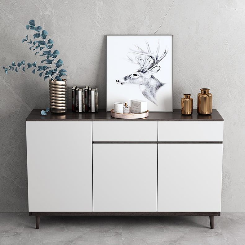 2 Drawers Wood Doors Sideboard Modern 33.5" High Side Board for Kitchen Black Clearhalo 'buffet_sideboard' 'Buffets & Sideboards' 'Furniture' 'furniture_buffet_sideboard' 'Kitchen & Dining Furniture' 4949252